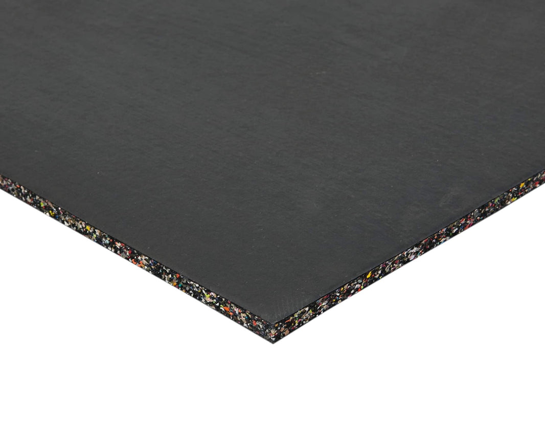 Premium Rubber Gym Mat - Black 1m x 1m x 15mm