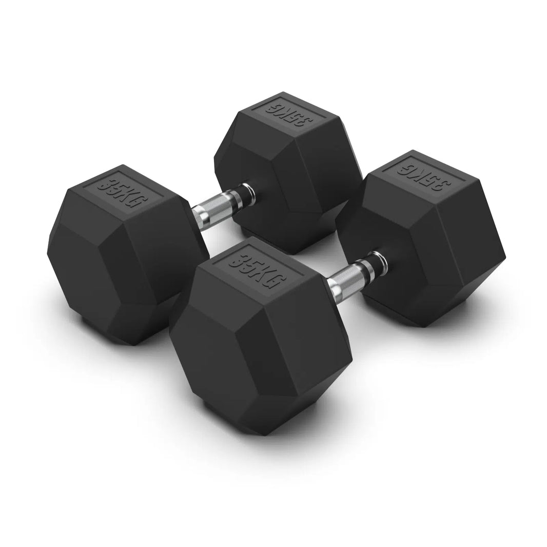 35KG Rubber Hex Dumbbell PAIR
