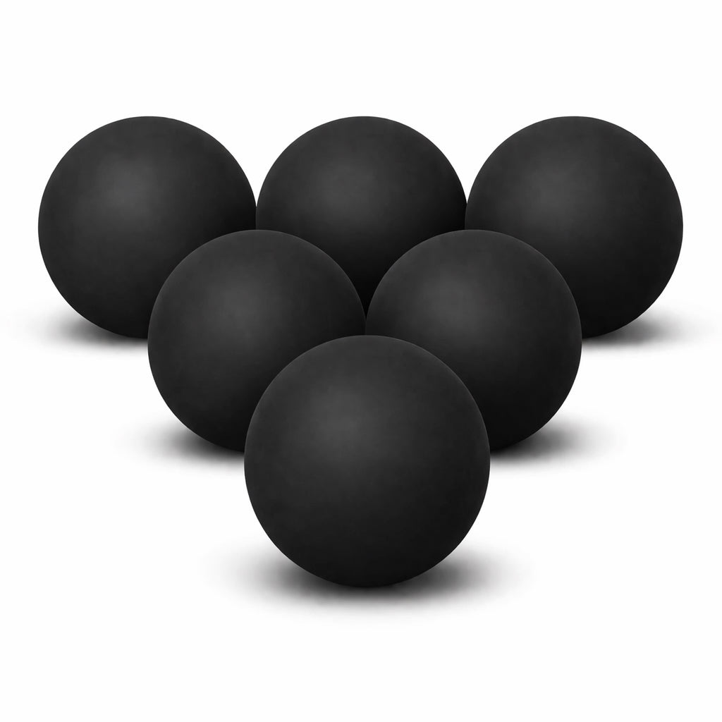Massage Ball Black- Mini Lacrosse 6 Pack Black
