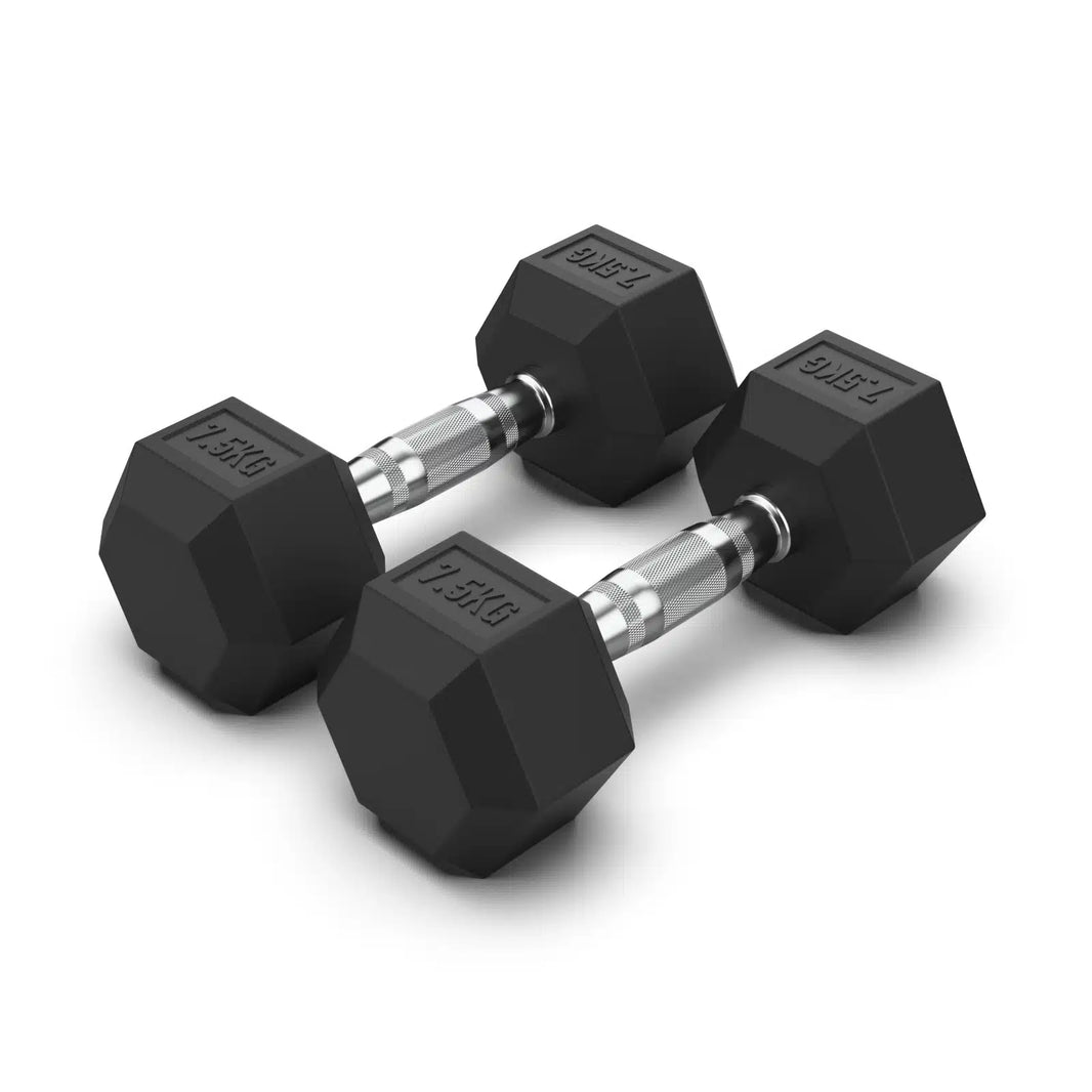 7.5KG Rubber Hex Dumbbell Pair