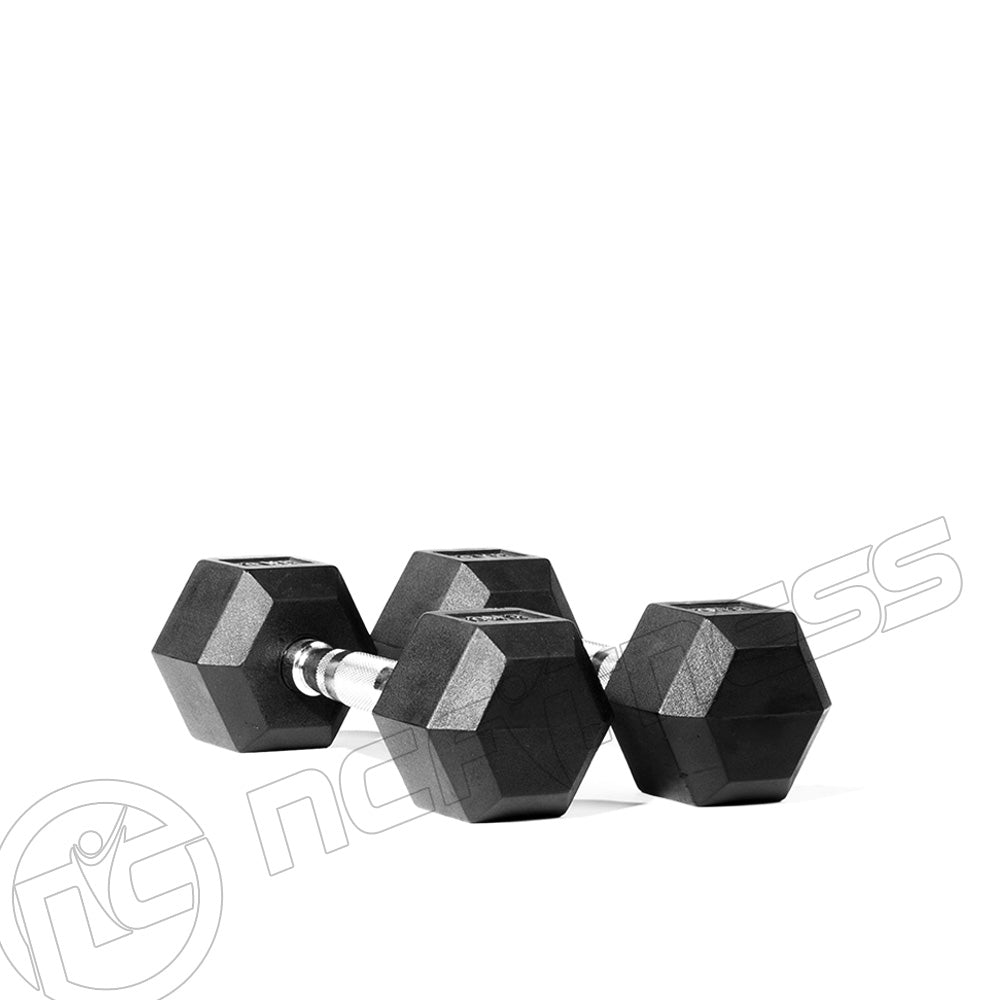 5-25 KG Rubber Hex Dumbbell Set With Stand