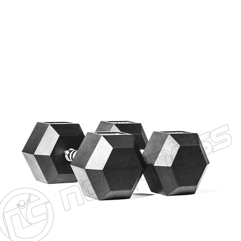 5-25 KG Rubber Hex Dumbbell Set With Stand