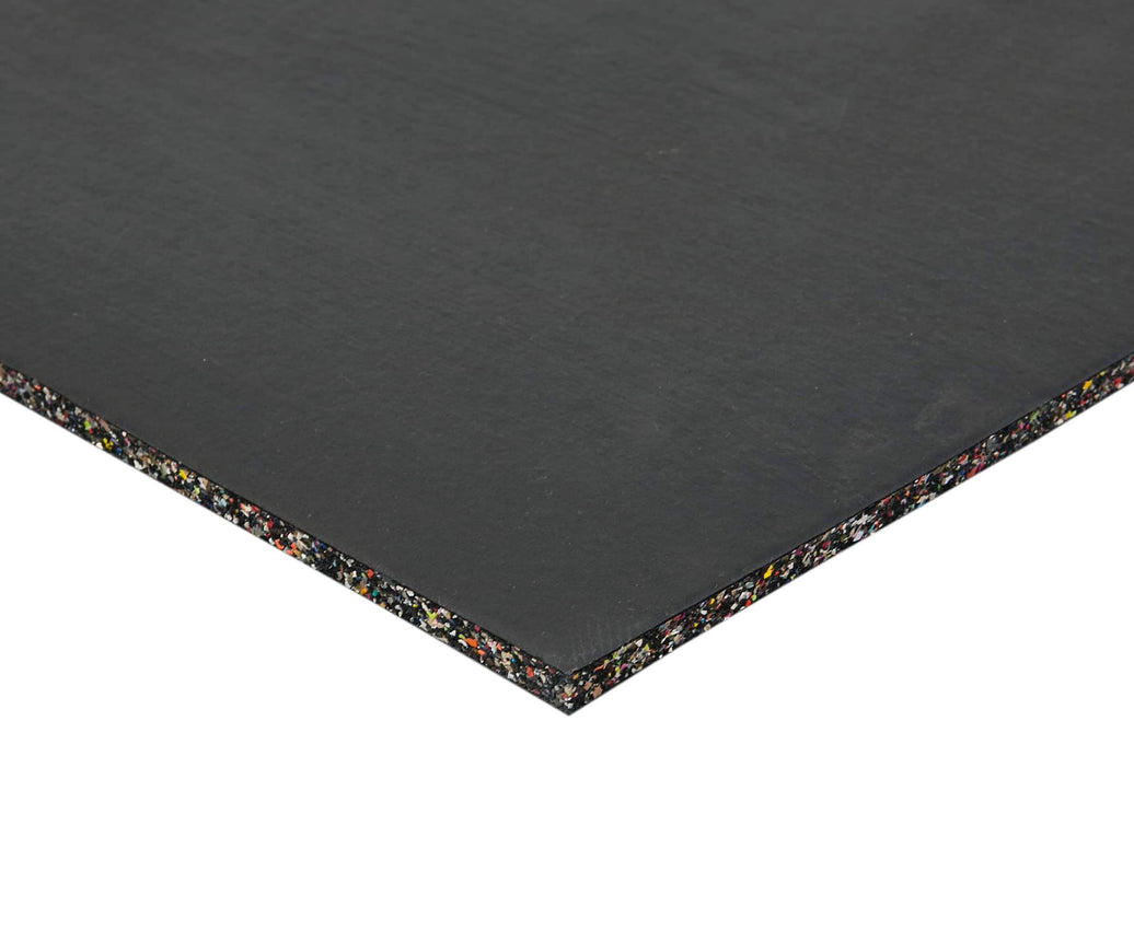 Premium Rubber Gym Mat - Black 1m x 1m x 15mm