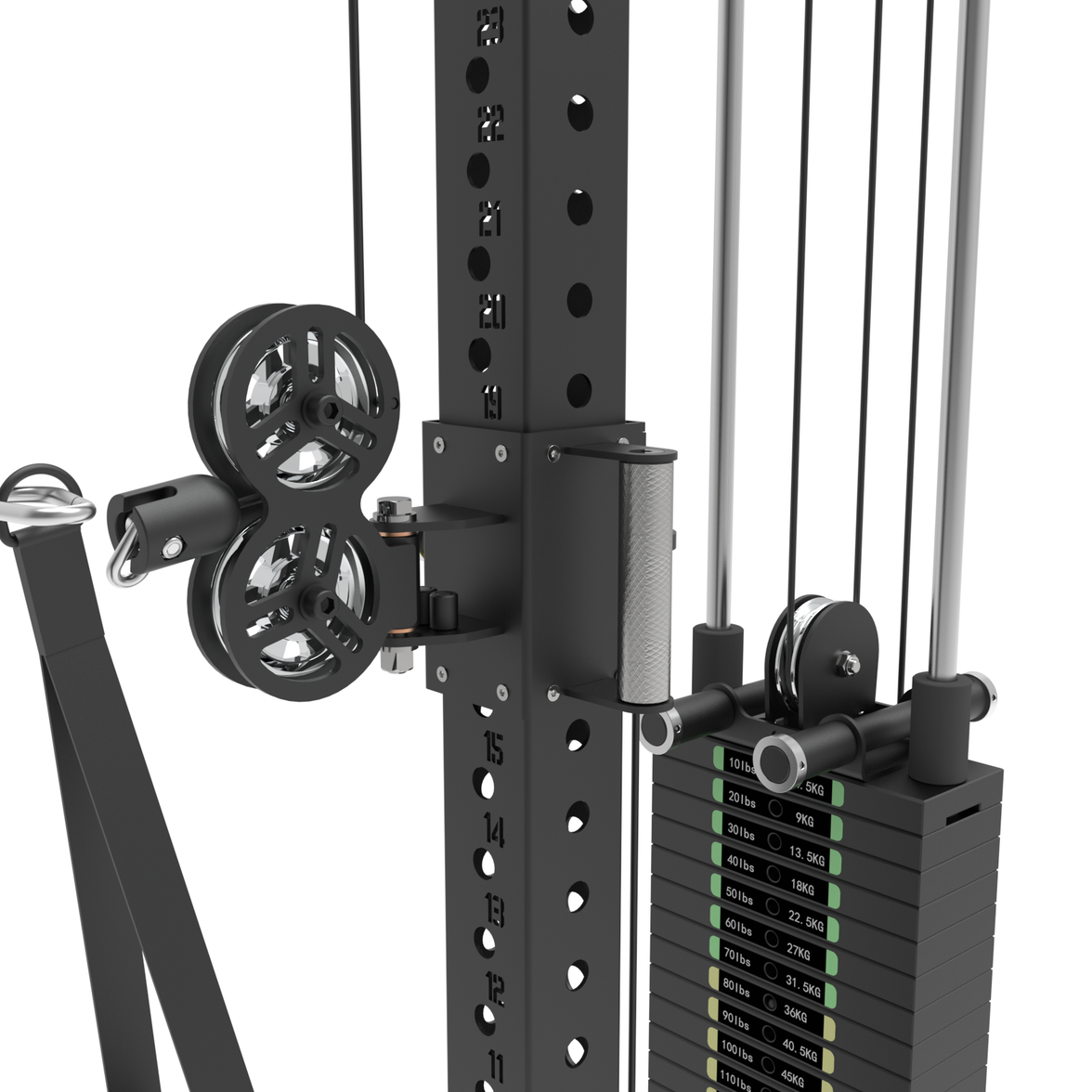 H-Series Single Station Functional Trainer includes Foot plate and Knee Pad