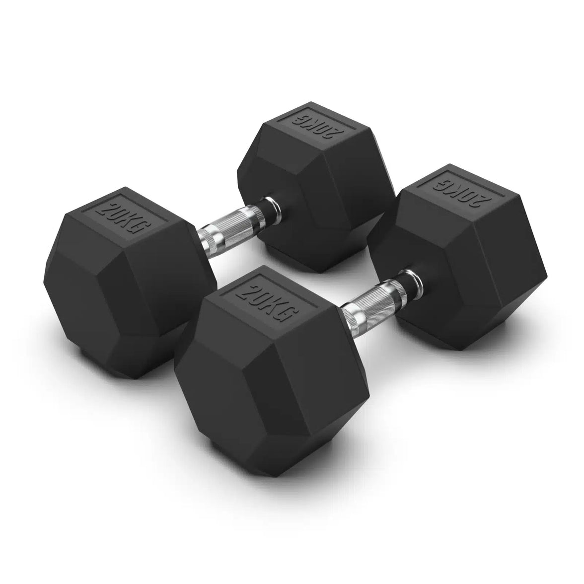 20KG Rubber Hex Dumbbell PAIR