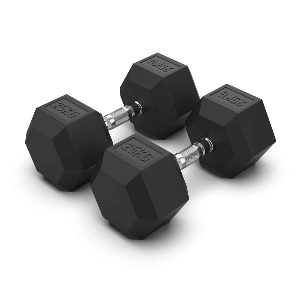 25KG Rubber Hex Dumbbell PAIR