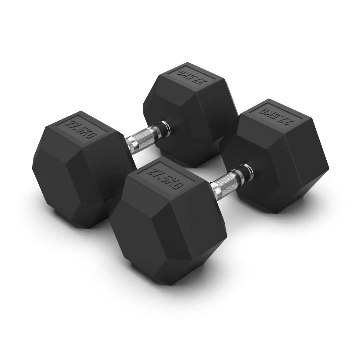 27.5KG Rubber Hex Dumbbell PAIR