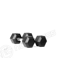 5-25 KG Rubber Hex Dumbbell Set With Stand