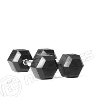 5-25 KG Rubber Hex Dumbbell Set With Stand