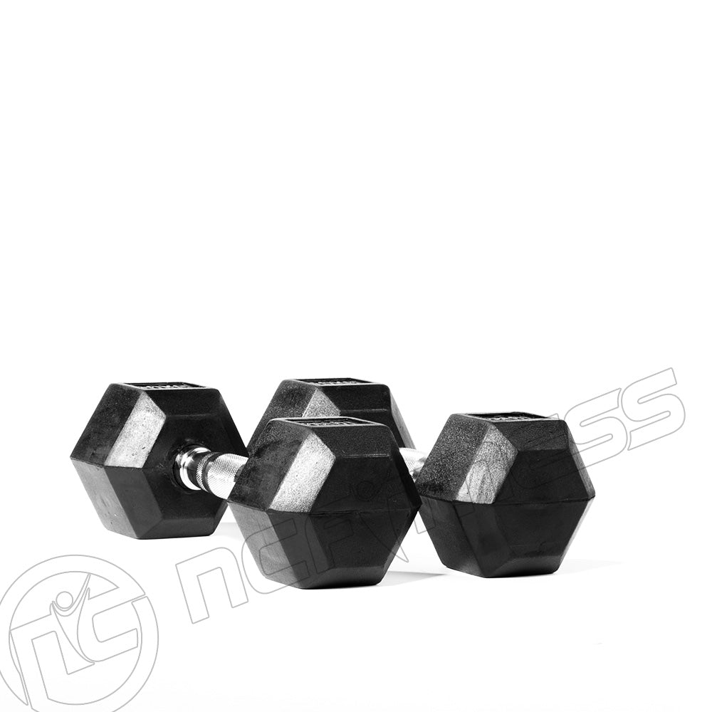 5-25 KG Rubber Hex Dumbbell Set With Stand